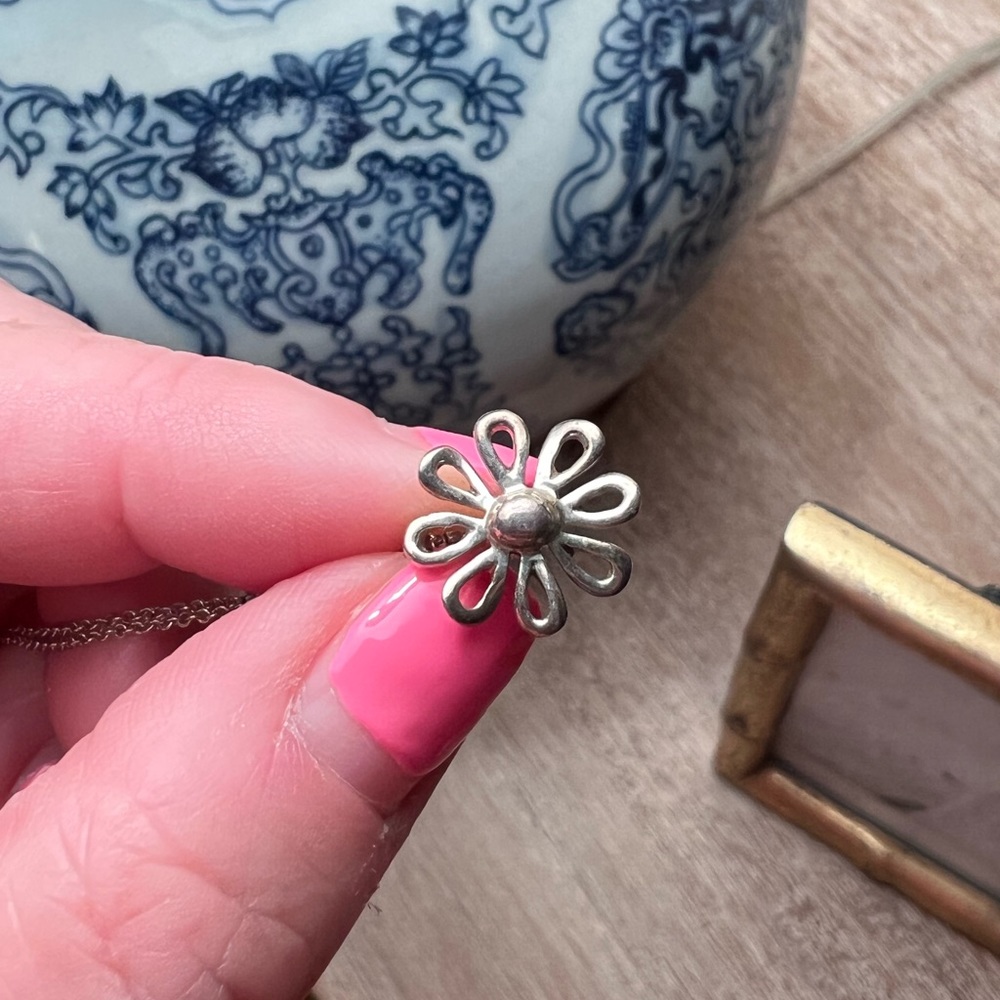 Tiffany & Co. flower necklace, worn
